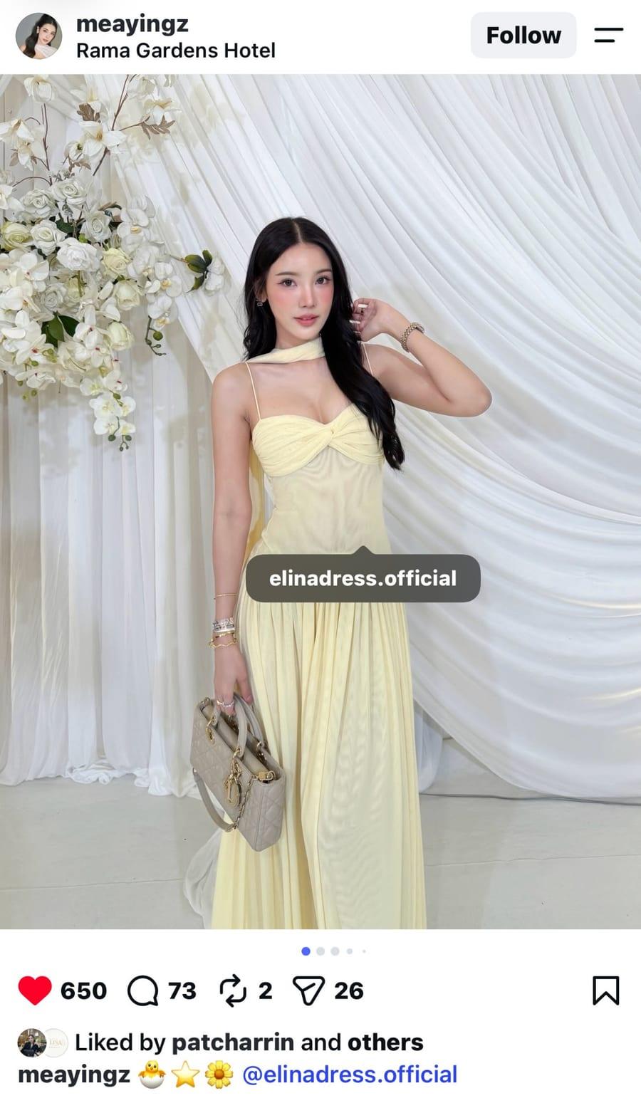 โพสต์ Instagram จาก @meayingz ที่แท็ก ELINA Dress Rental