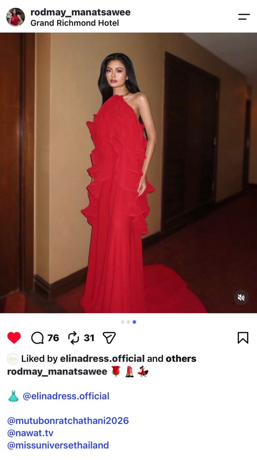 โพสต์ Instagram จาก @rodmay_manatsawee ที่แท็ก ELINA Dress Rental